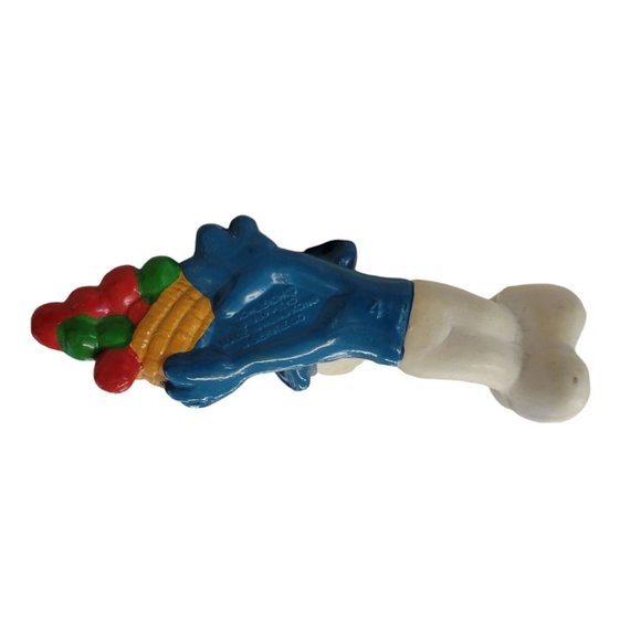 Vintage 1983 Schleich Peyo Clumsy Smurf Apple Basket Figure PVC Hong Kong - Picture 10 of 11